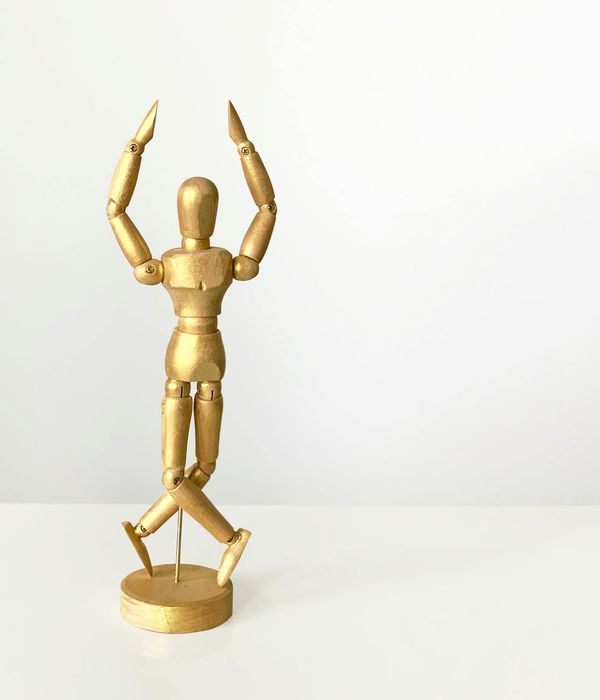 Person holding a strong yoga pose showing balance.